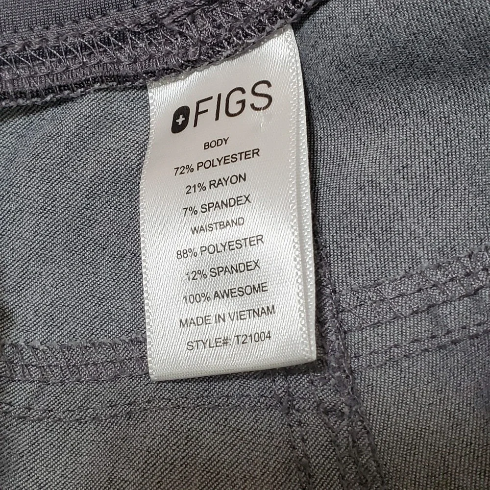 Figs Mens Technical Collection Scrub Pants Grey Pockes Straight Leg Size 2XL